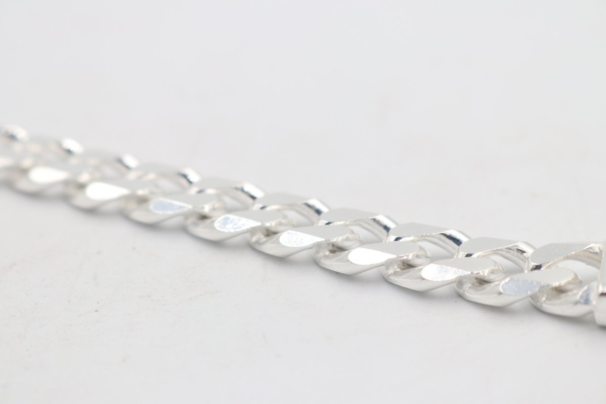 Sterling Silver Heavy Curb Link Bracelet IRB02A