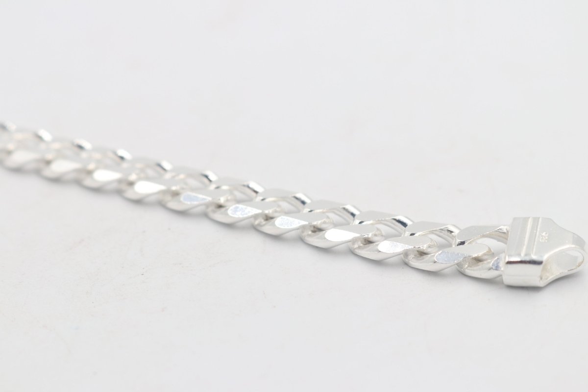 Sterling Silver Heavy Curb Link Bracelet IRB02A