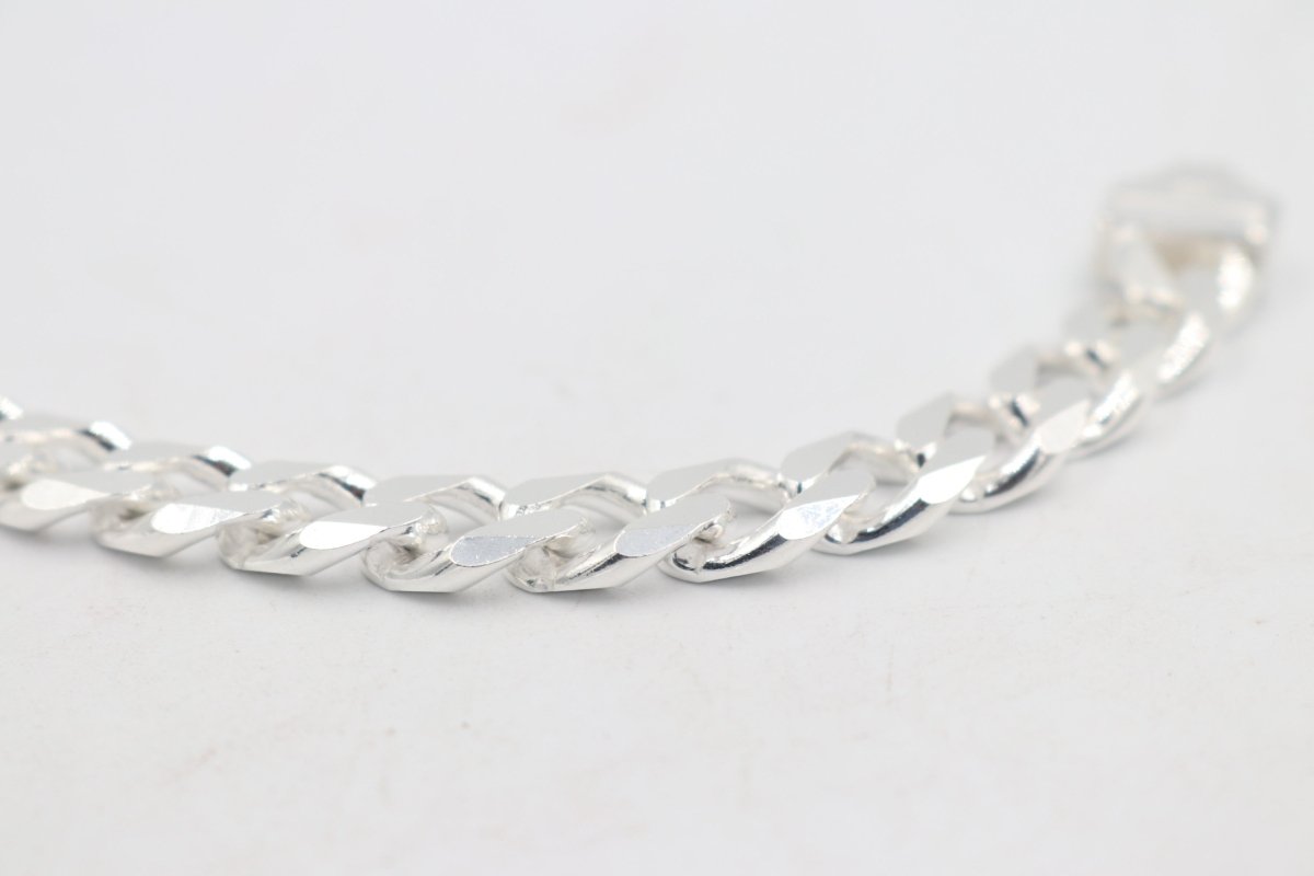 Sterling Silver Heavy Curb Link Bracelet IRB02A