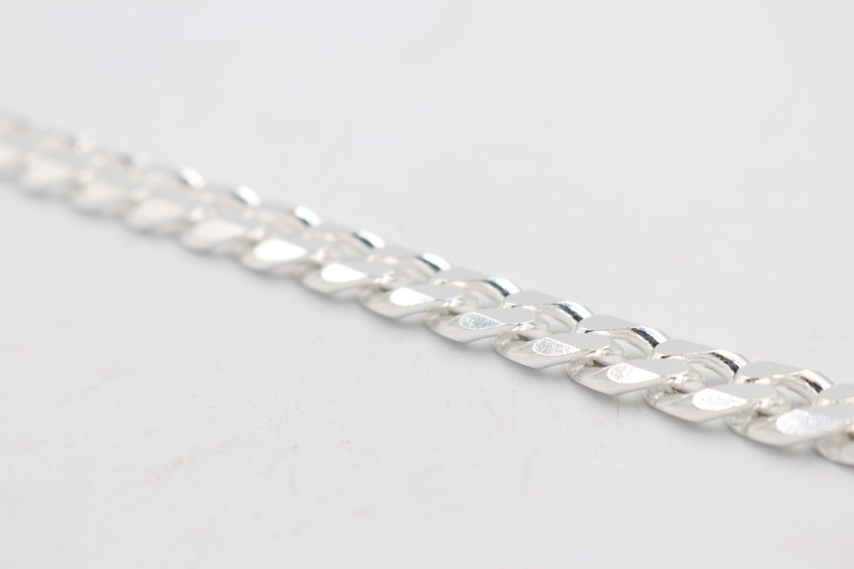Sterling Silver Heavy Curb link Bracelet IRB04
