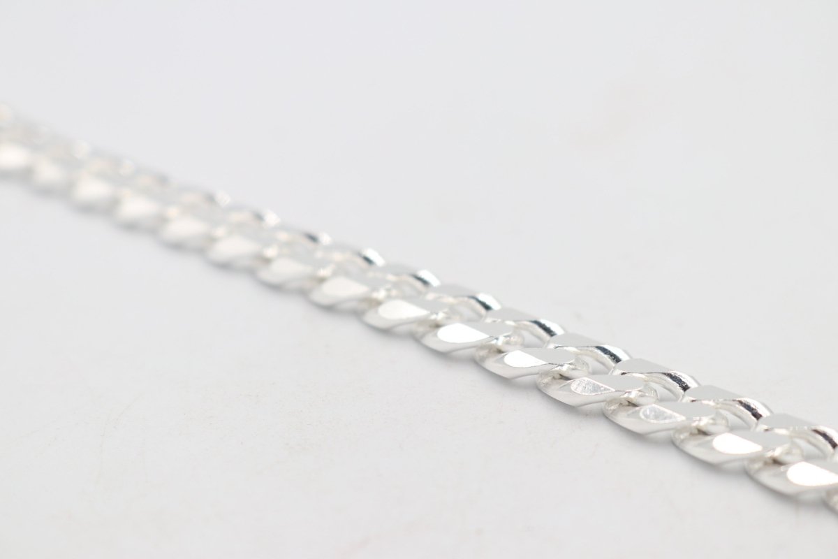 Sterling Silver Heavy Curb link Bracelet IRB04