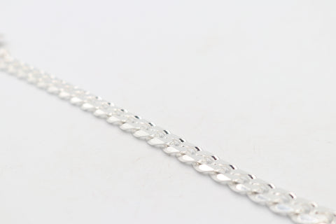 Sterling Silver Heavy Curb link Bracelet IRB57