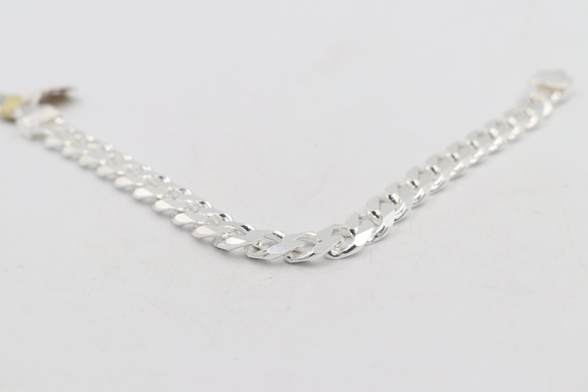 Sterling Silver Heavy Curb link Bracelet IRB57