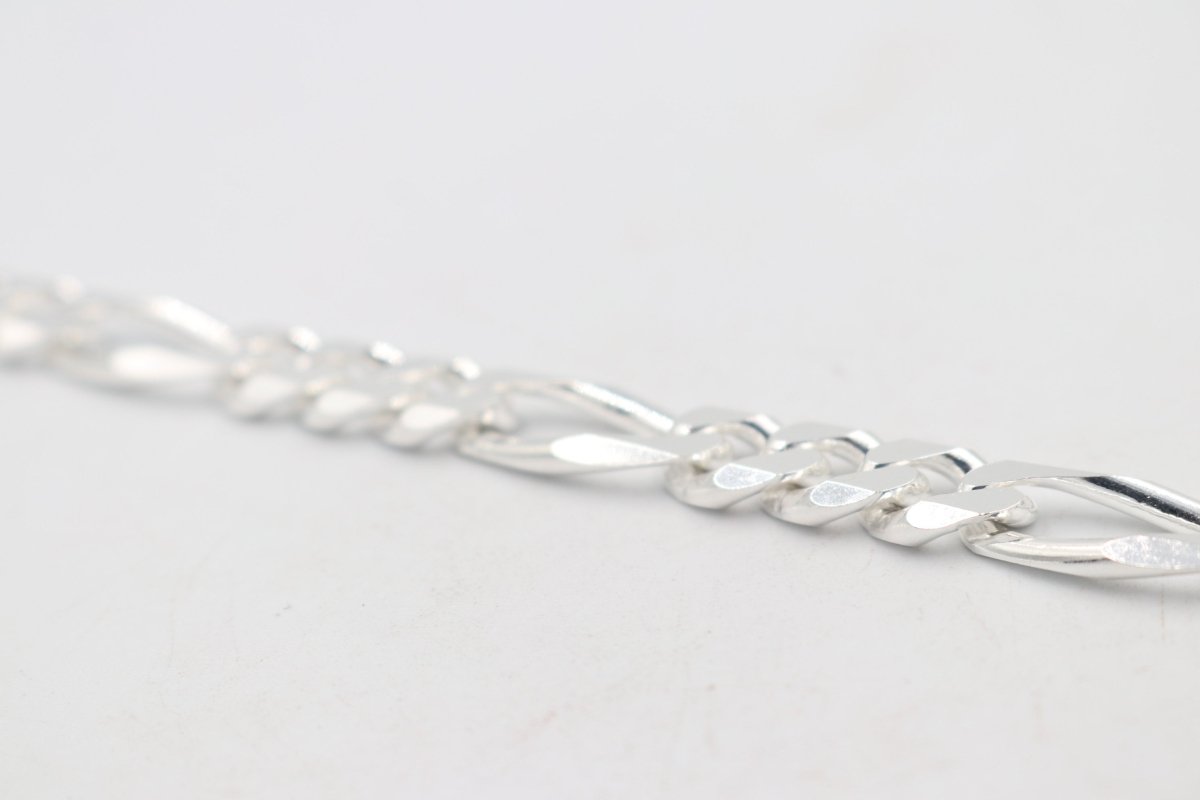Sterling Silver 3:1 Figaro Bracelet IRA06