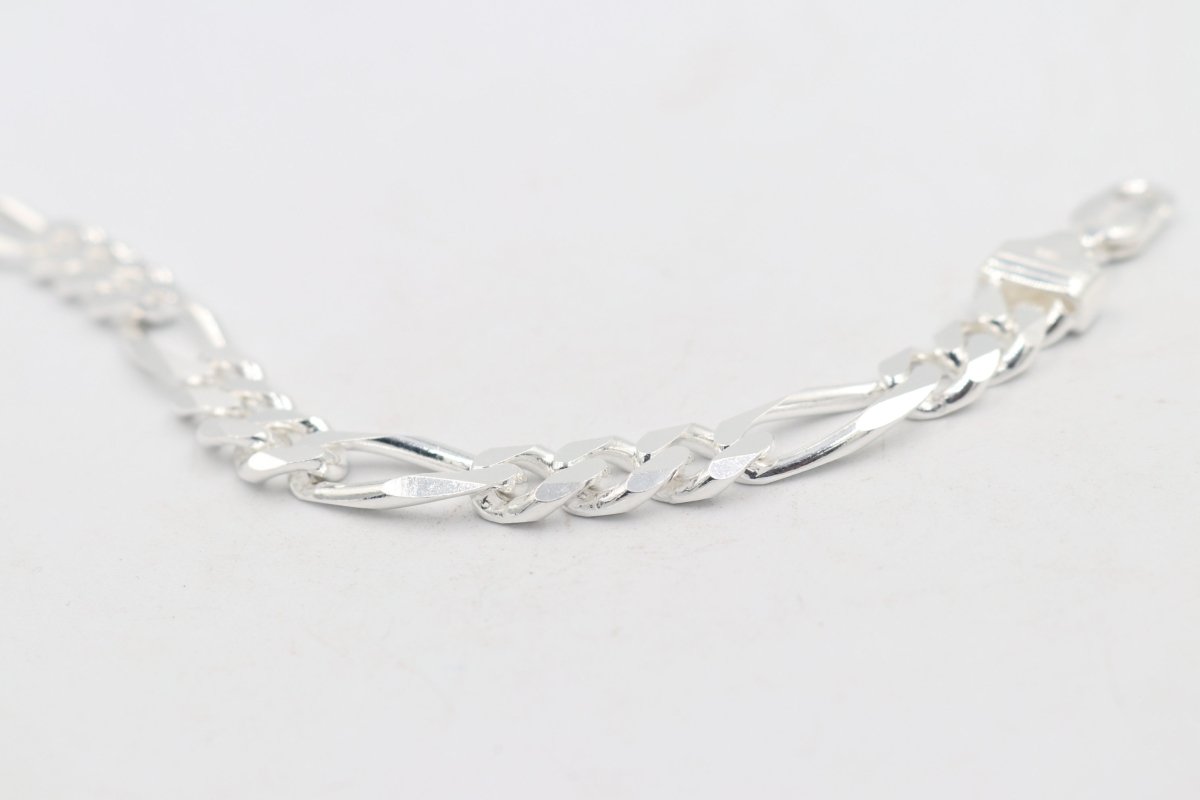 Sterling Silver 3:1 Figaro Bracelet IRA06