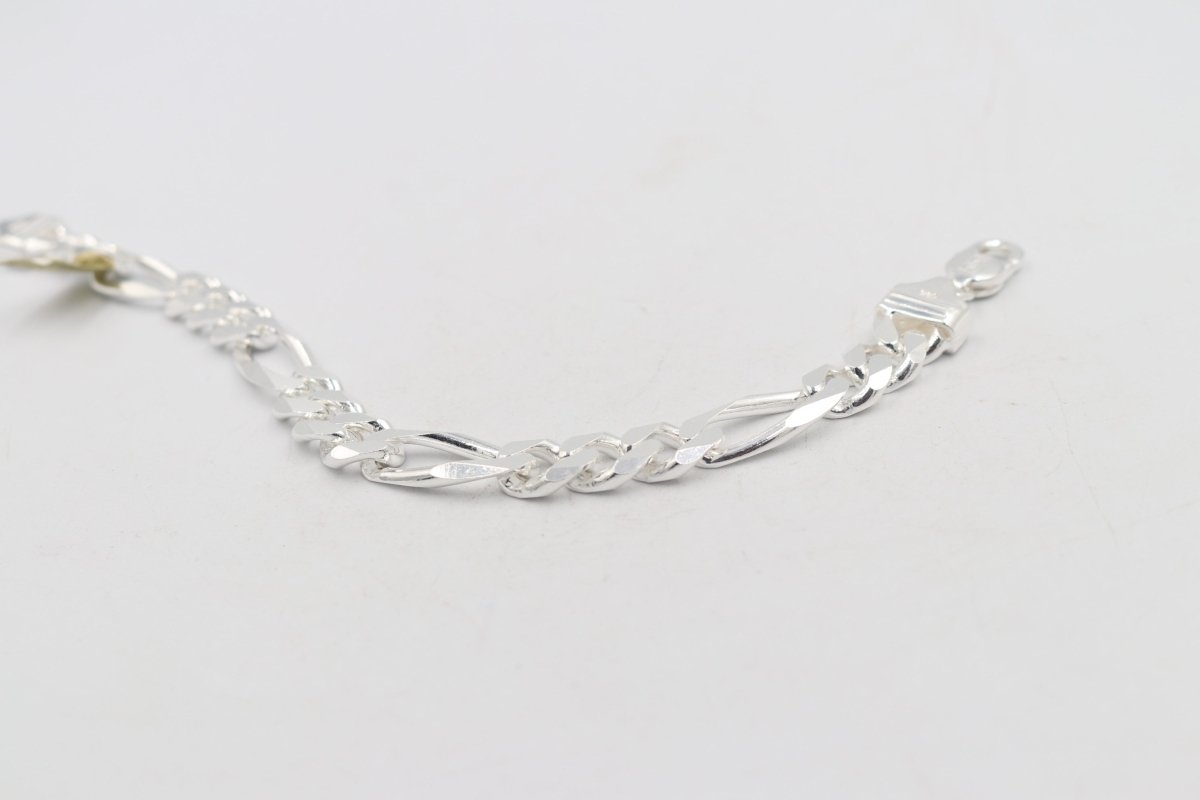 Sterling Silver 3:1 Figaro Bracelet IRA06