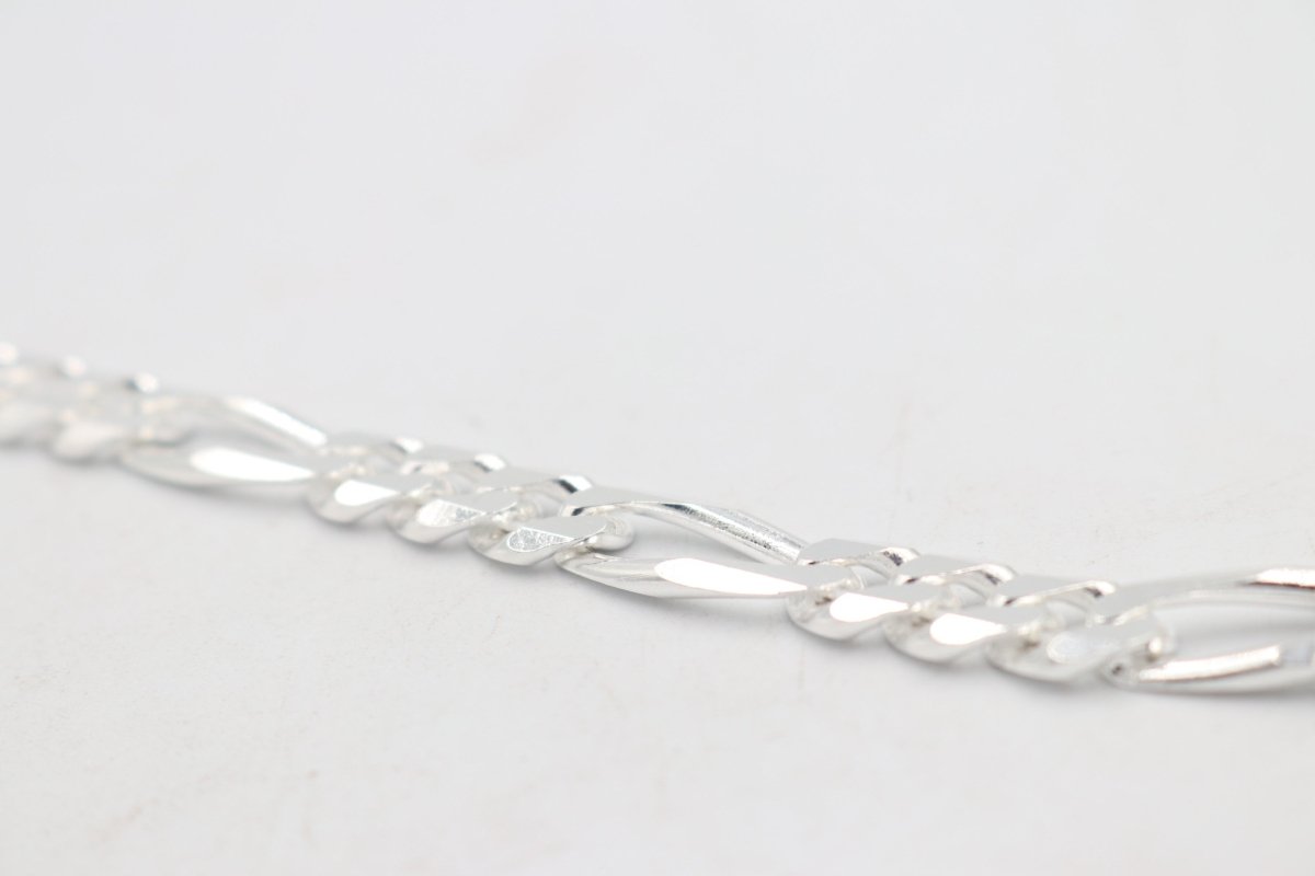 Sterling Silver 3:1 Figaro Bracelet IRA08