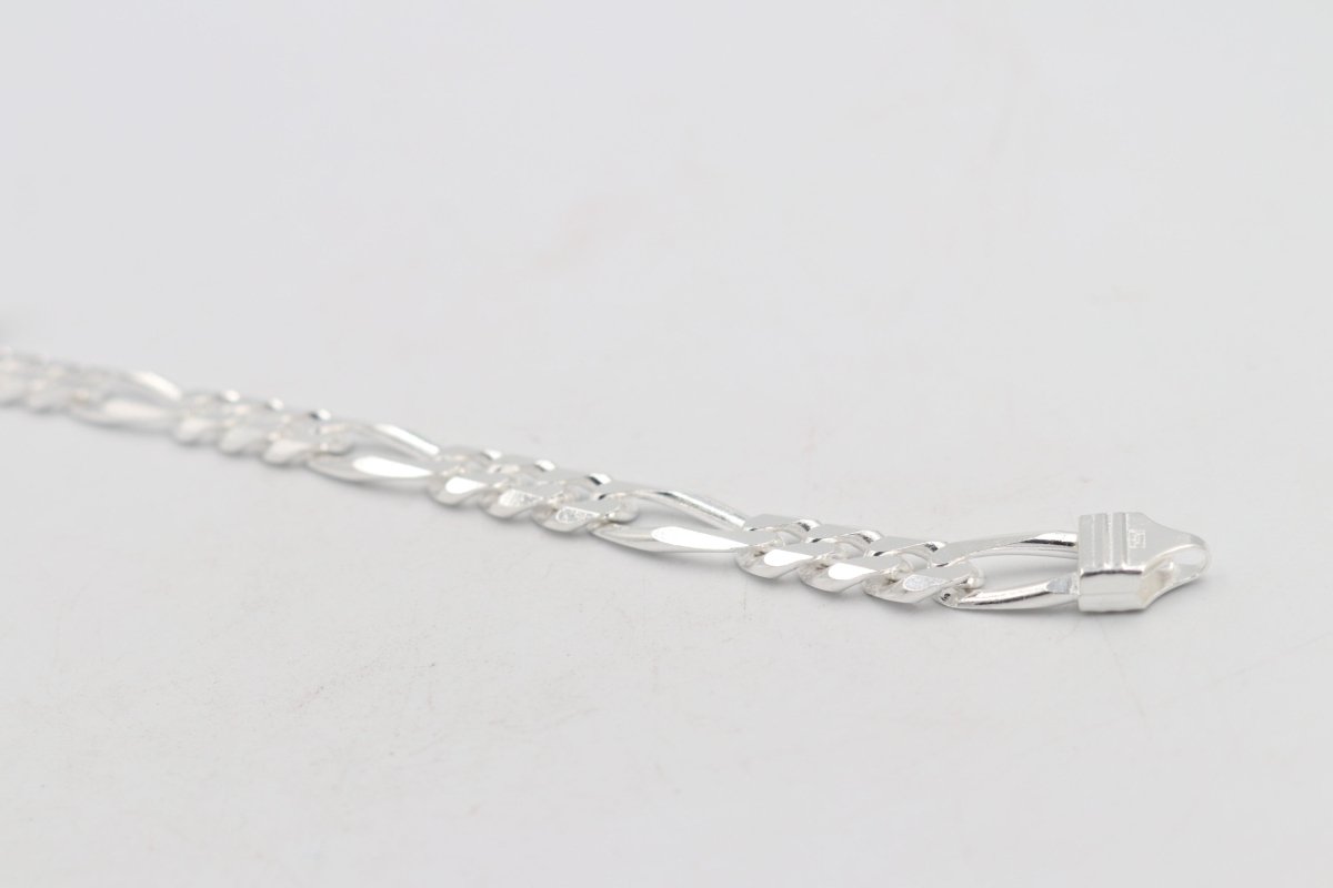 Sterling Silver 3:1 Figaro Bracelet IRA08