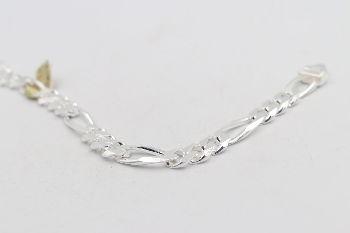 Sterling Silver 3:1 Figaro Bracelet IRA08