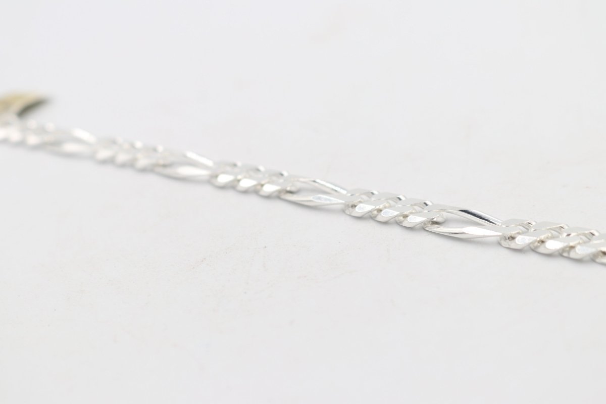 Sterling Silver 3:1 Figaro Bracelet IRA10