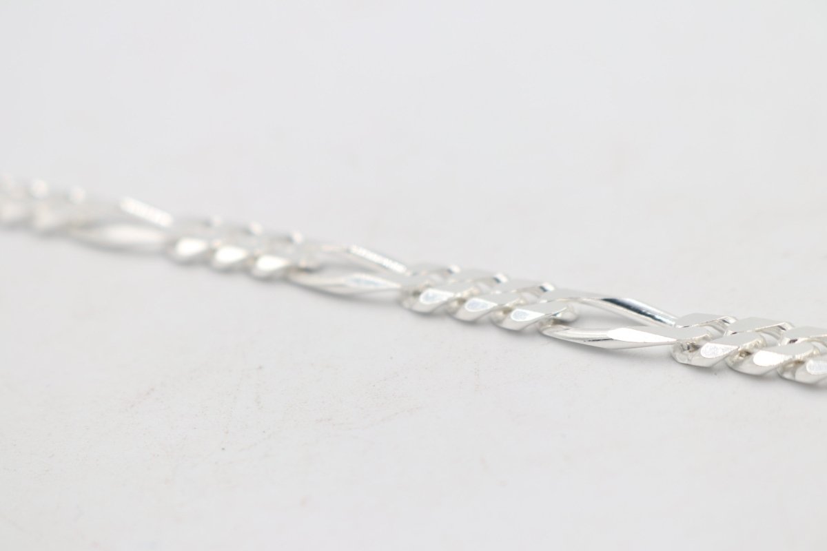 Sterling Silver 3:1 Figaro Bracelet IRA10