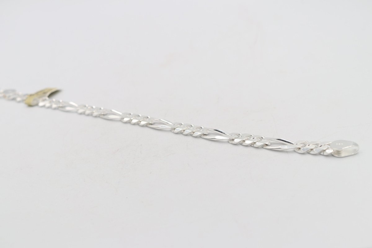 Sterling Silver 3:1 Figaro Bracelet IRA10