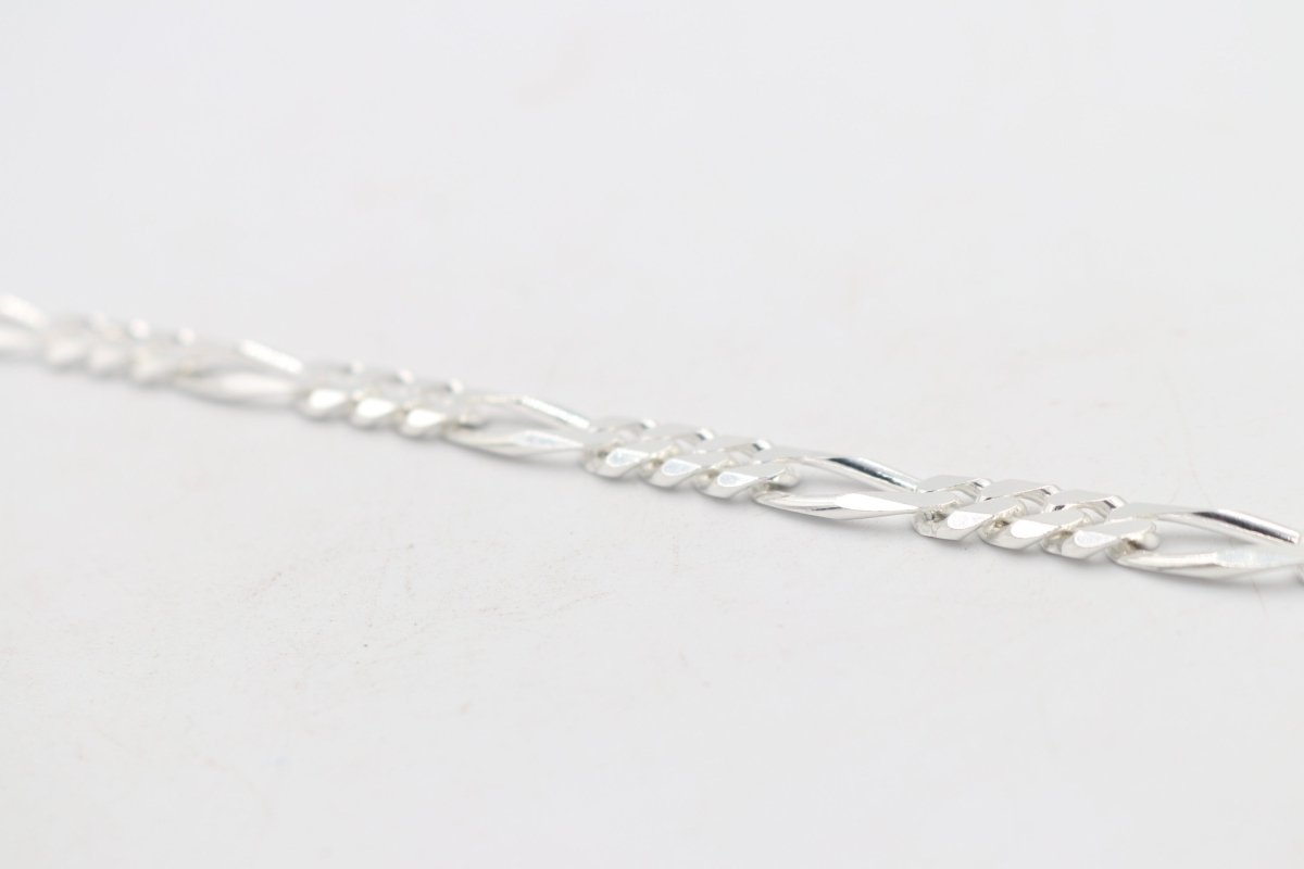 Sterling Silver 3:1 Figaro Bracelet IRA10
