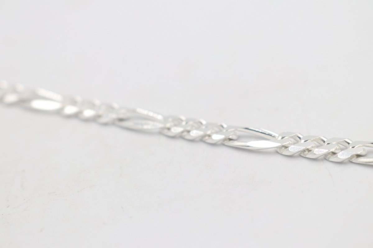 Sterling Silver 3:1 Figaro Bracelet IRA11