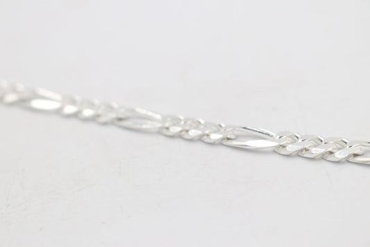 Sterling Silver 3:1 Figaro Bracelet IRA11