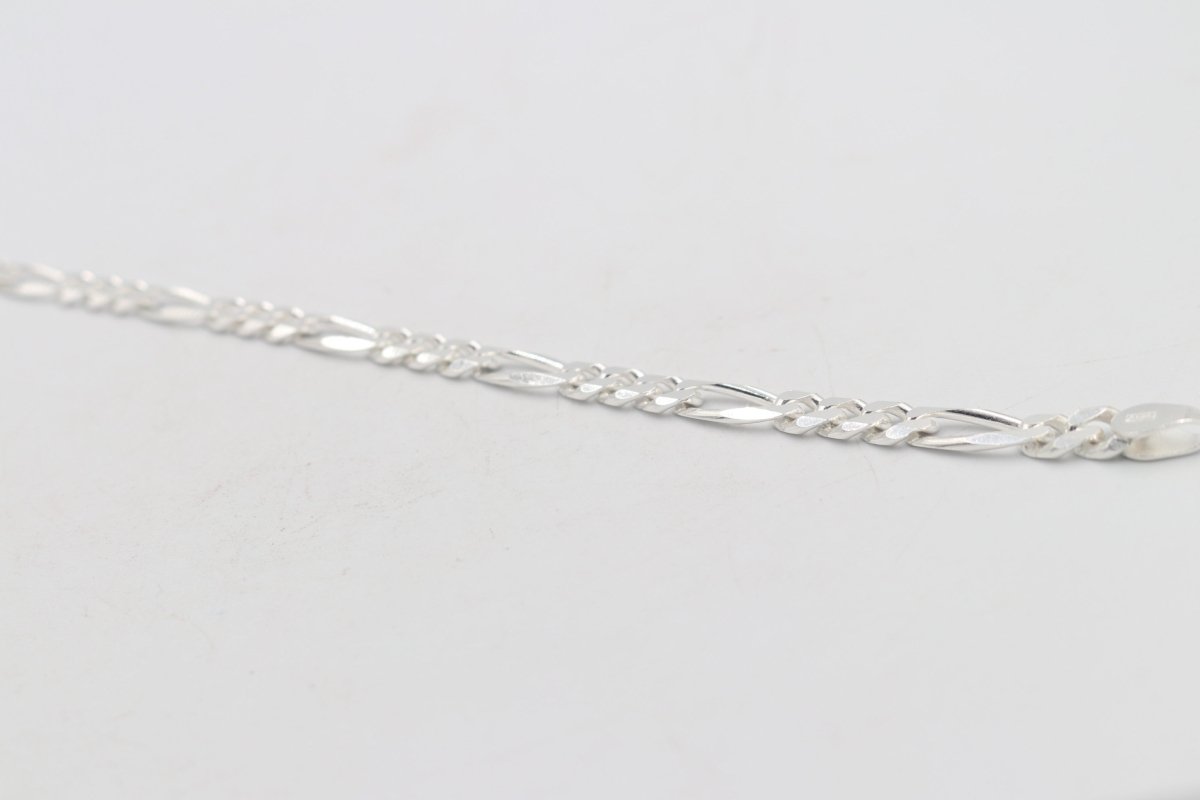 Sterling Silver 3:1 Figaro Bracelet IRA11