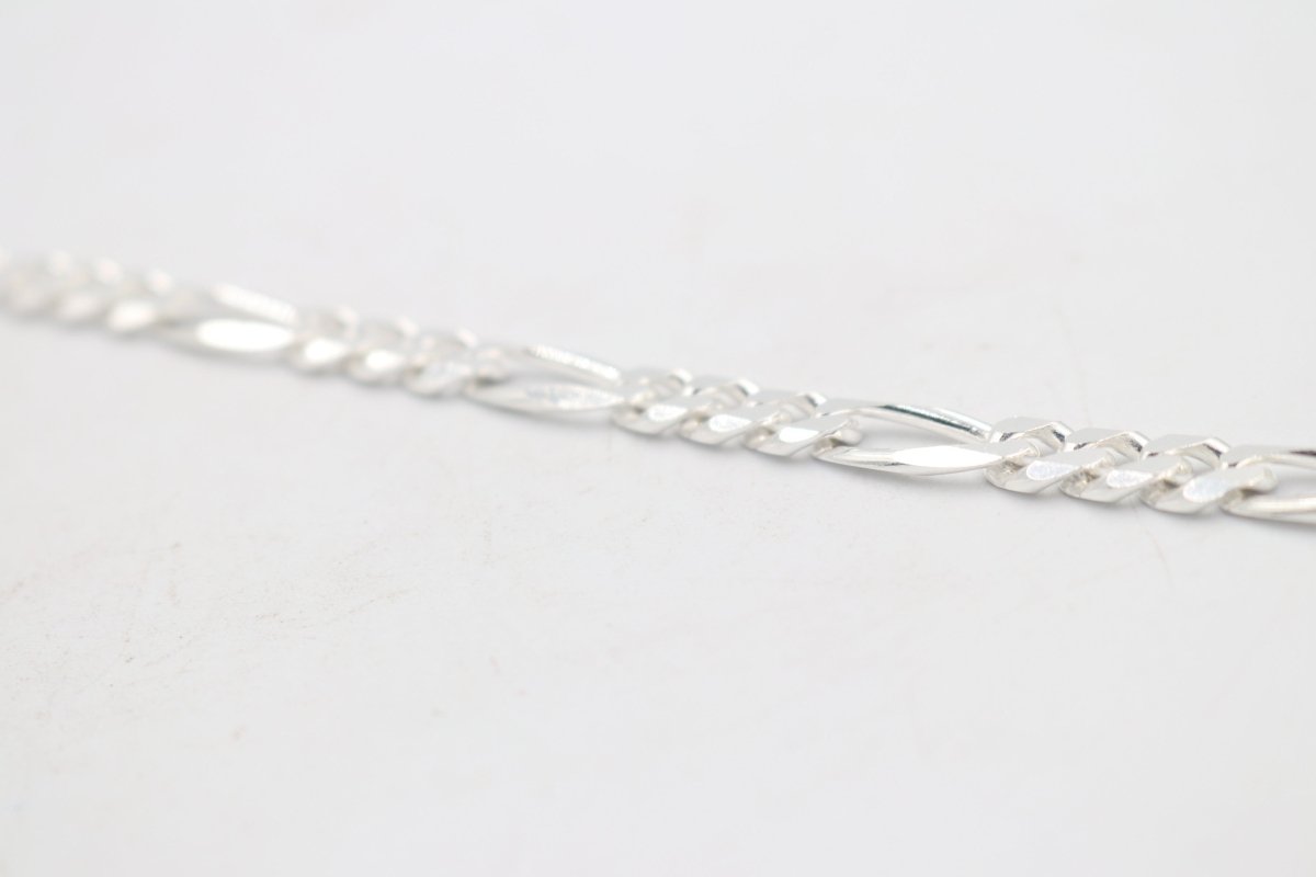 Sterling Silver 3:1 Figaro Bracelet IRA11