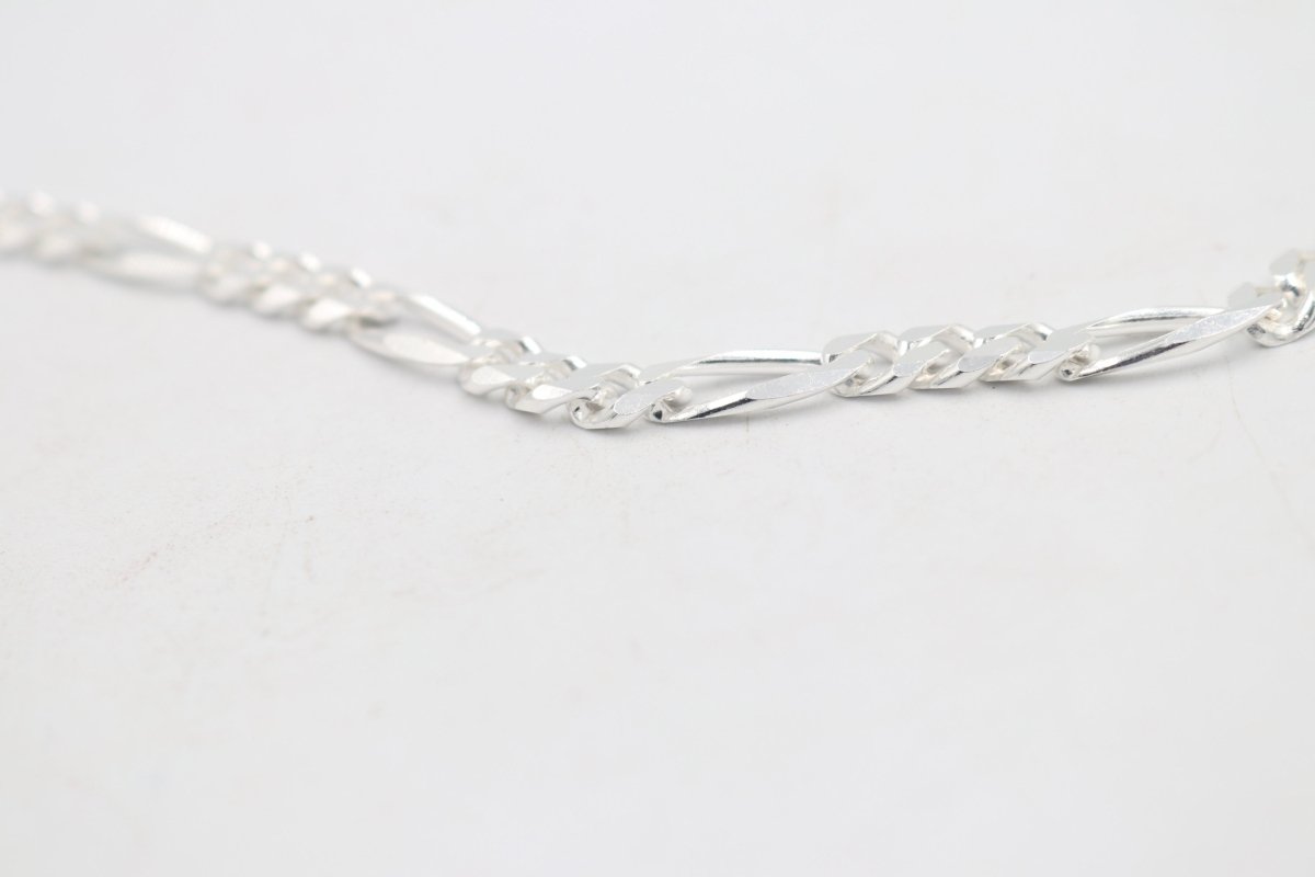 Sterling Silver 3:1 Figaro Bracelet IRA11