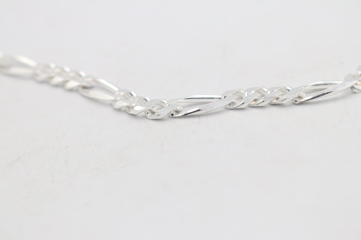Sterling Silver 3:1 Figaro Bracelet IRA11
