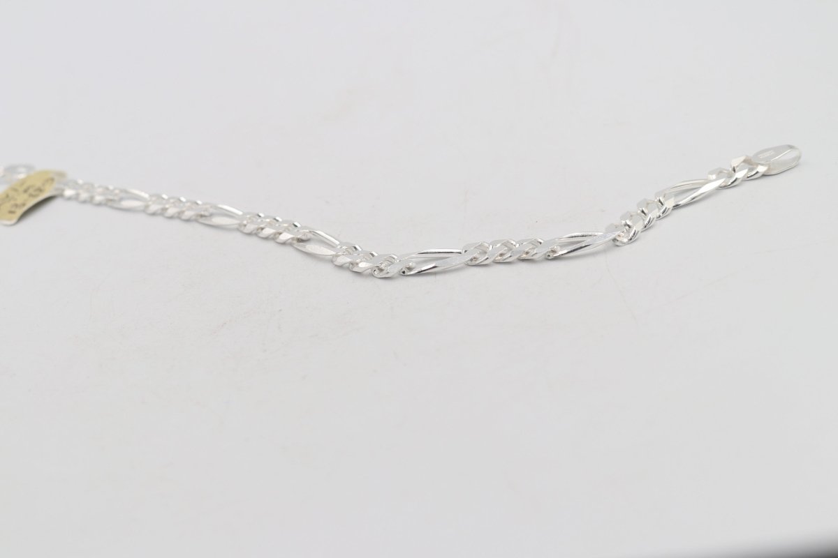 Sterling Silver 3:1 Figaro Bracelet IRA11