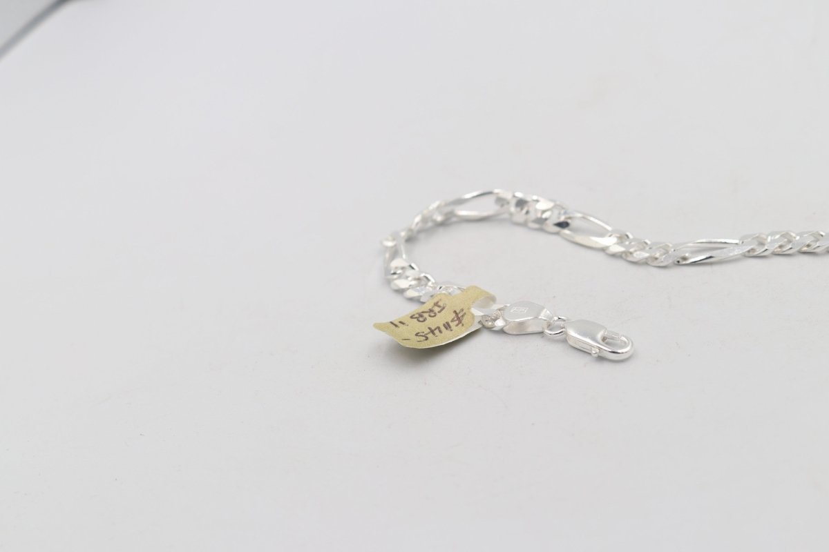 Sterling Silver 3:1 Figaro Bracelet IRA11