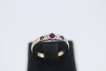 9ct Gold Genuine Ruby & Diamond 5 stone ring