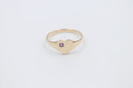 9ct Gold Girls Signet Ring with Amythyst