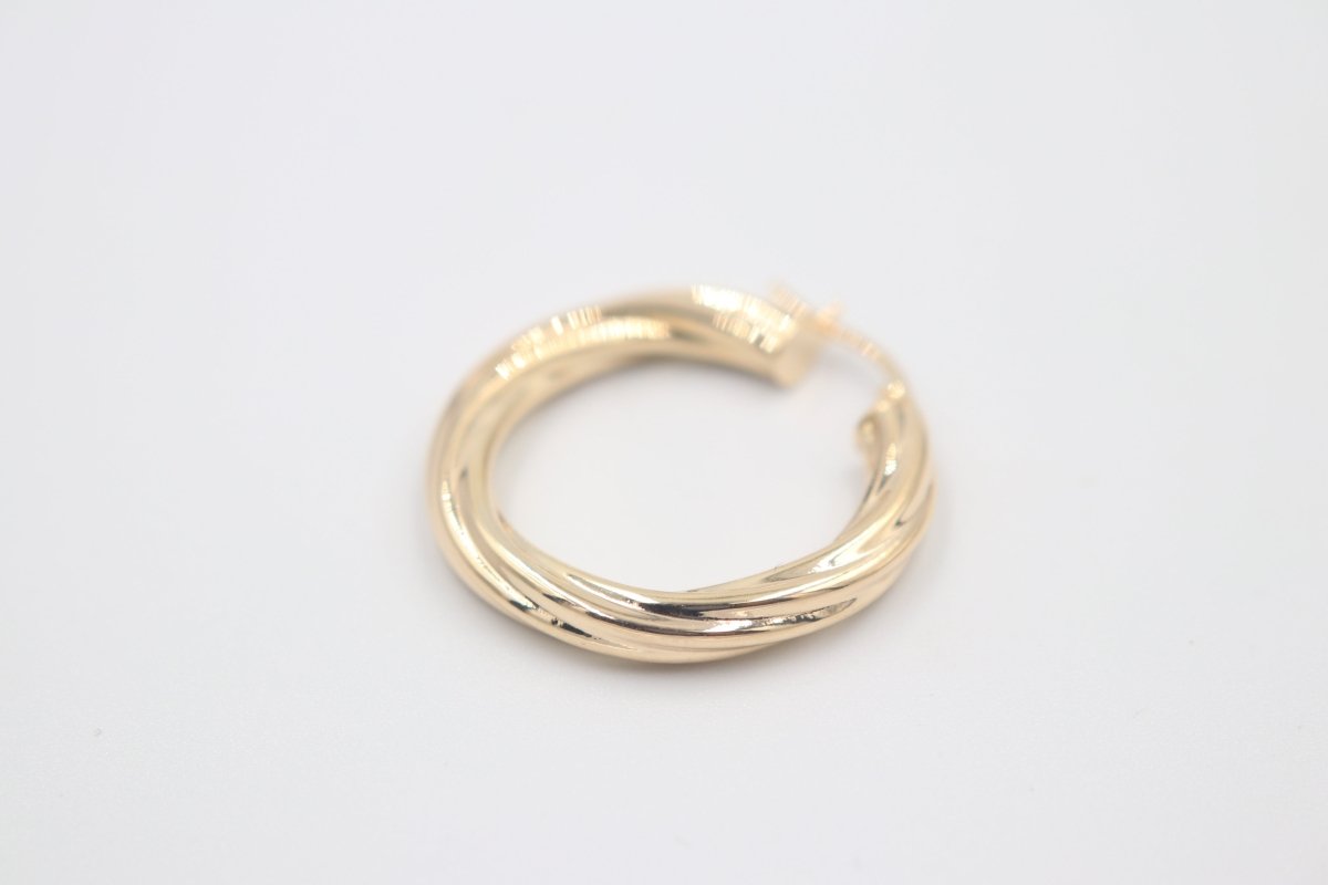 9ct Gold Fancy Twist Hoop Earrings