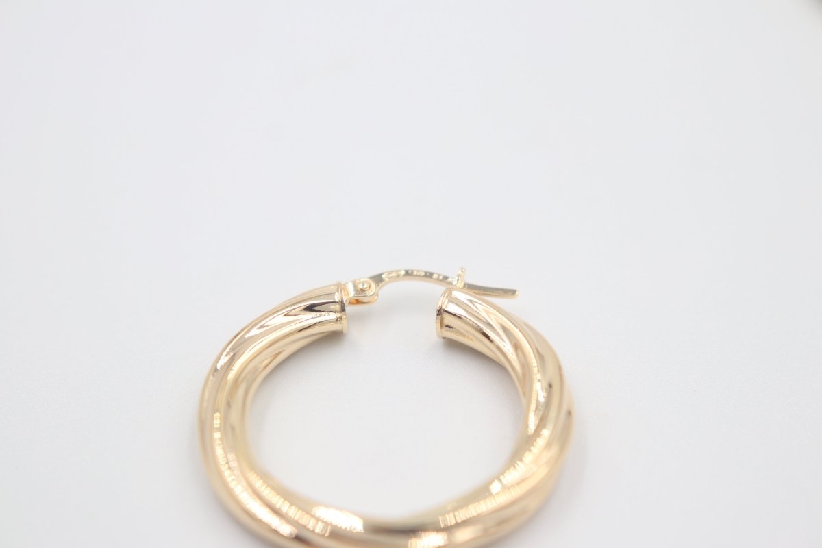 9ct Gold Fancy Twist Hoop Earrings