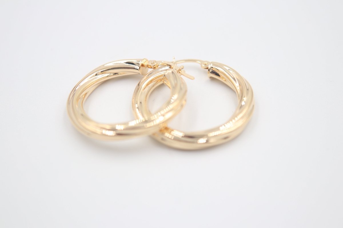 9ct Gold Fancy Twist Hoop Earrings