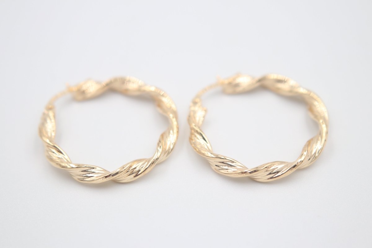 9ct Gold Twist Hoop Earrings