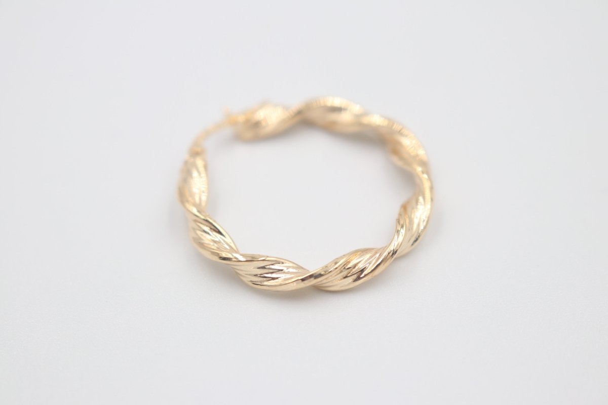 9ct Gold Twist Hoop Earrings