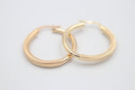 9ct Gold Hopp Earrings Mesh and Plain Look