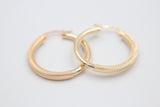 9ct Gold Hopp Earrings Mesh and Plain Look