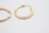 9ct Gold Hopp Earrings Mesh and Plain Look