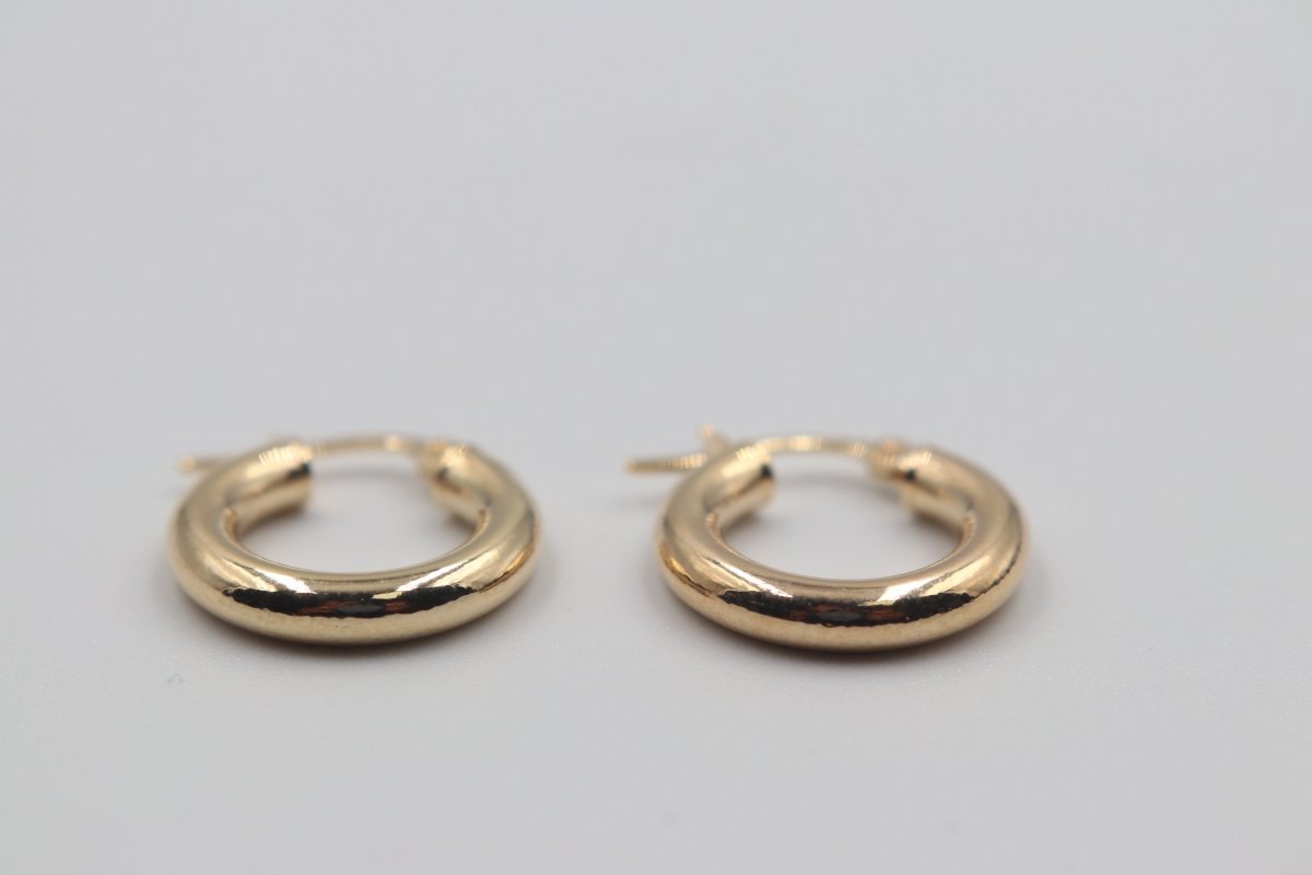 9ct Gold Round Hoops 3mm tube