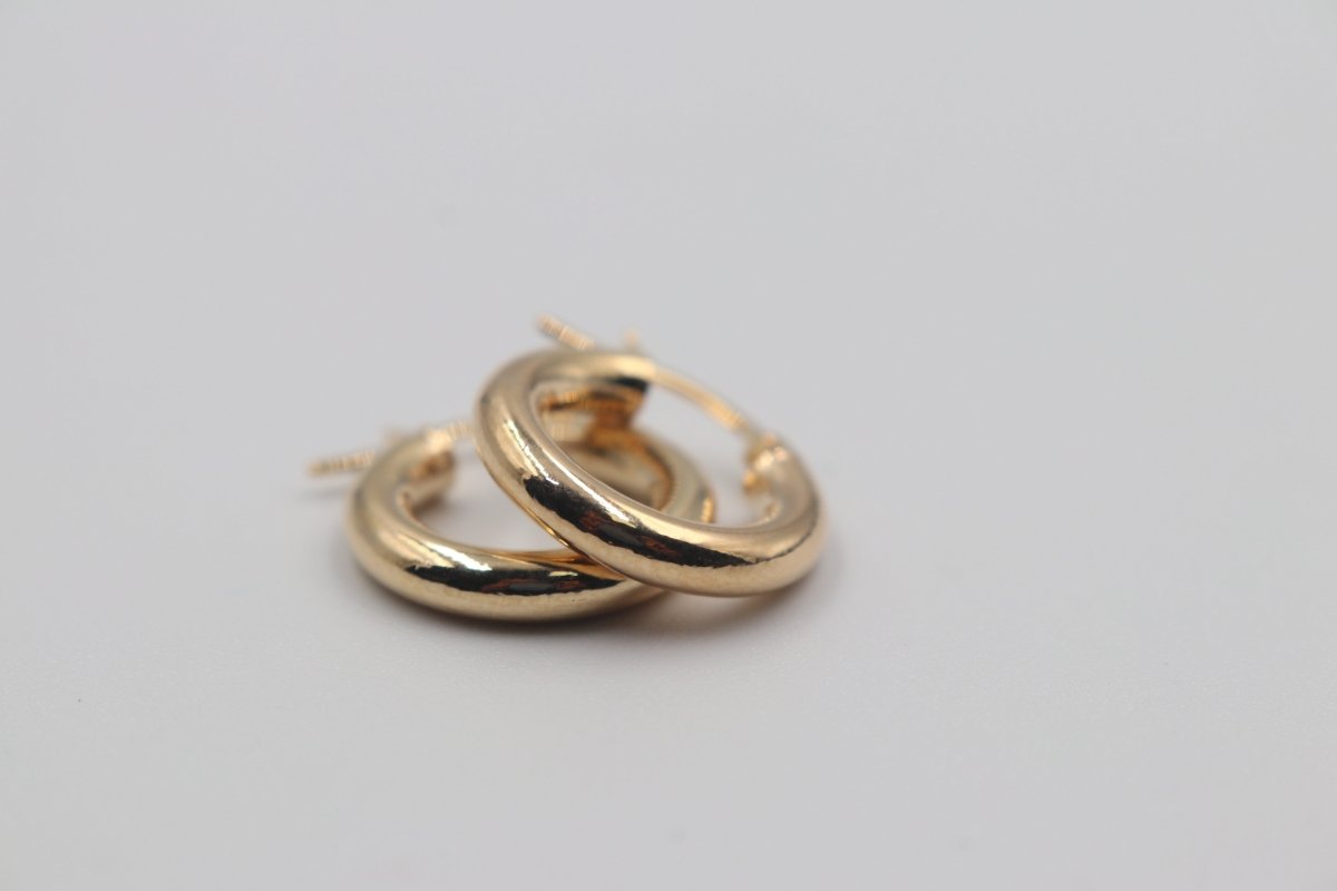 9ct Gold Round Hoops 3mm tube