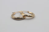 9ct Gold Oval Plain Hoops