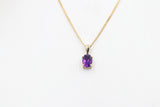 9ct Gold Set Genuine Amethyst Pendent