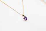 9ct Gold Set Genuine Amethyst Pendent