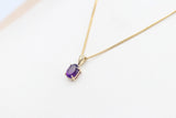 9ct Gold Set Genuine Amethyst Pendent