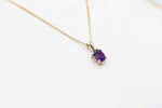 9ct Gold Set Genuine Amethyst Pendent