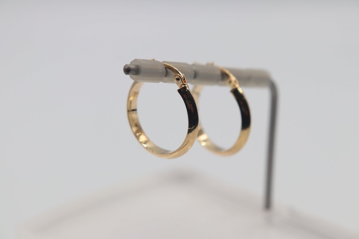 9ct Gold Round Concave Pattern Hoops