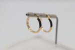9ct Gold Round Concave Pattern Hoops