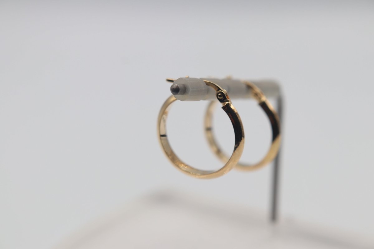 9ct Gold Round Concave Pattern Hoops