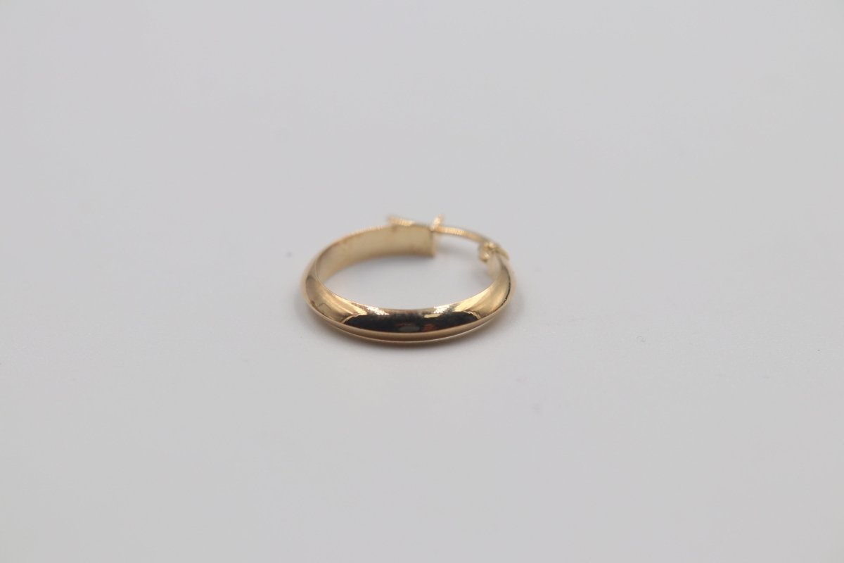 9ct Gold Round Concave Pattern Hoops