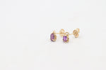 9ct Gold Genuine Amethyst Stud Earrings