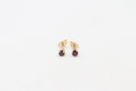 9ct Gold Genuine Garnet Stud Earrings