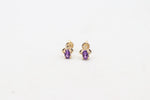 9ct Gold Genuine Amethyst Stud Earrings