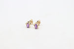 9ct Gold Genuine Amethyst Stud Earrings